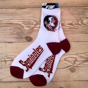 Florida State Seminoles FSU White Quarter Socks